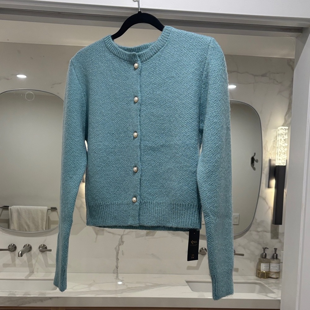 Chic Teal Button-Up Women's Cardigan